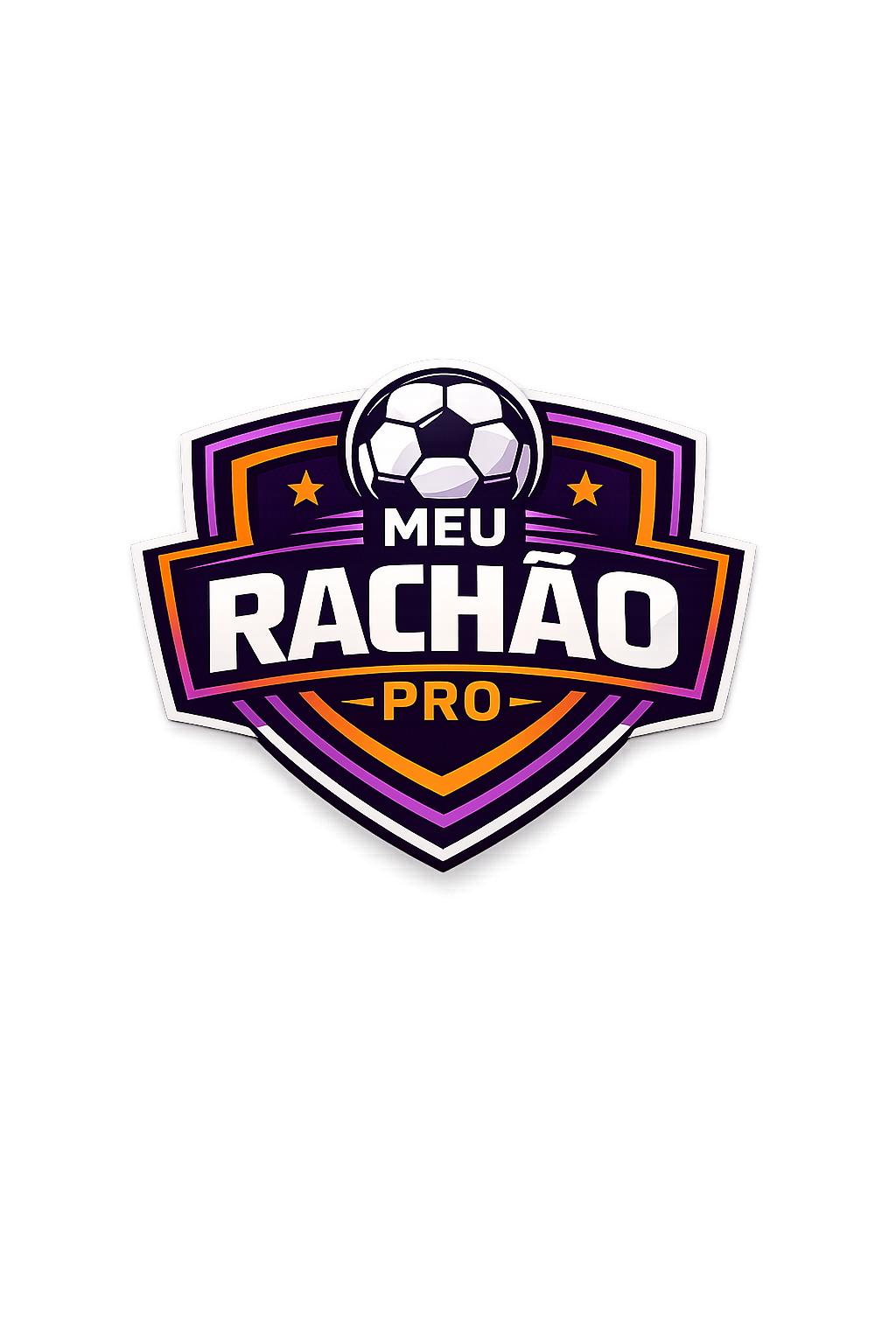 Tela do app Meu Rachão Pro mostrando dashboard com lista de rachões